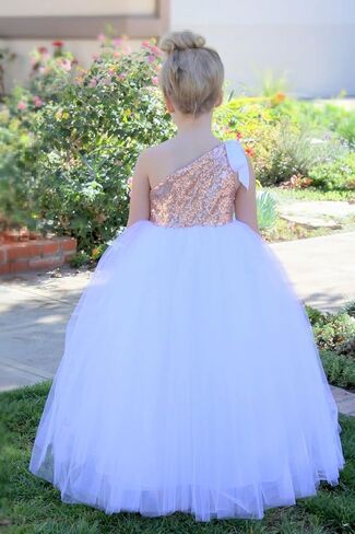 ekidsbridal One-Shoulder Sequin Tutu Flower Girl Dress Princess Dresses Pageant Gown 182 in Saudi Arabia