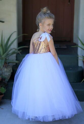 ekidsbridal One-Shoulder Sequin Tutu Flower Girl Dress Princess Dresses Pageant Gown 182 in Saudi Arabia