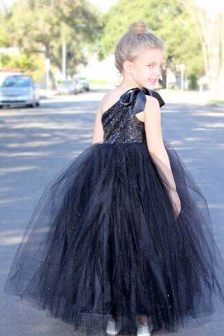 ekidsbridal فستان فتاة الزهور توتو بكتف واحد مزين بالترتر فساتين الأميرة فستان المسابقة 182 in Kuwait