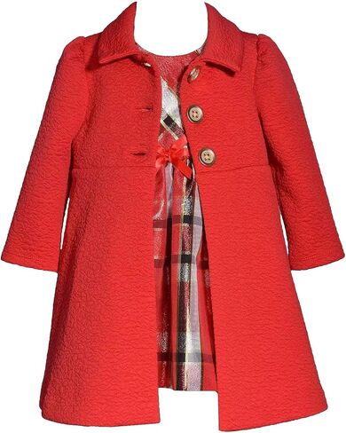 Bonnie Jean Girls 12M-16 Special Occasion Christmas Holiday Dress Coat Set in Kuwait