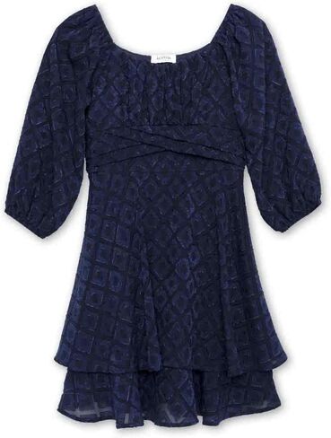 Speechless Girls' Long Sleeve Jacquard Clip Dot Party Dress in Saudi Arabia