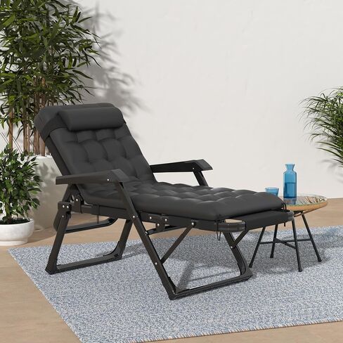 Suteck 3 in 1 Folding Camping Cot, 29In XL Adjustable 6+10 Positions Reclining Portable Outdoor Cot Sleeping Bed Cots w/Pillow Mat Carry Bag, Chaise Lounge Chair for Home Office Nap Beach Pool, Grey in Kuwait