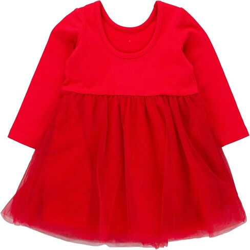 RuffleButts Baby/Toddler Girls Long Sleeve Tulle Twirl Dress in Kuwait