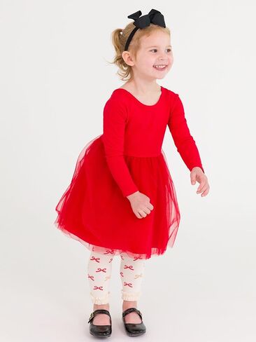 RuffleButts Baby/Toddler Girls Long Sleeve Tulle Twirl Dress in Kuwait