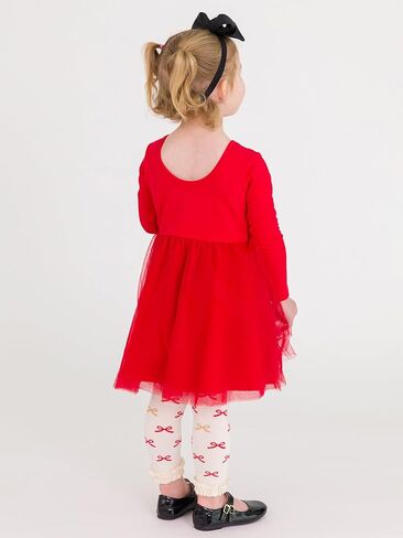RuffleButts Baby/Toddler Girls Long Sleeve Tulle Twirl Dress in Kuwait