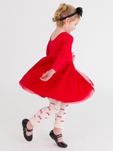 RuffleButts Baby/Toddler Girls Long Sleeve Tulle Twirl Dress in Kuwait