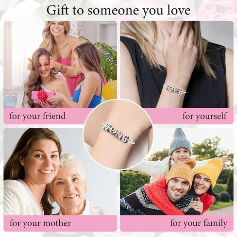 925 Sterling Silver Letter Charms for Pandora Bracelets Letter A Charm Alphabet Initial Beads Jewelry Gift for Women Girls in Kuwait