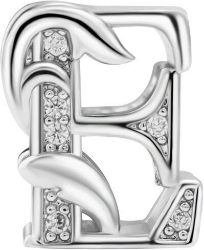 925 Sterling Silver Letter Charms for Pandora Bracelets Letter A Charm Alphabet Initial Beads Jewelry Gift for Women Girls in Kuwait