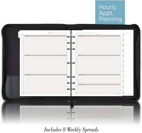 AT-A-GLANCE Faux Leather Undated Starter Set, 7-Ring, 8-1/2" x 11", Folio Size, Black (038-0240-05) in Saudi Arabia