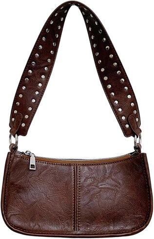 Shoulder Bag for Women Small Trendy Y2k Studded Purse Cute Leather Handbag Retro 90s Crossbody Bags in Saudi Arabia