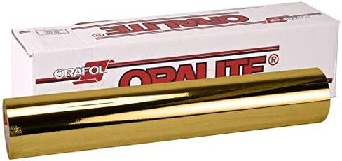 ORACAL 351 Mirror Gold Chrome Vinyl 12" x 24" Wrap Roll for Cricut, Silhouette & Cameo Including Hard Yellow Detailer Squeegee (1 roll) in Saudi Arabia