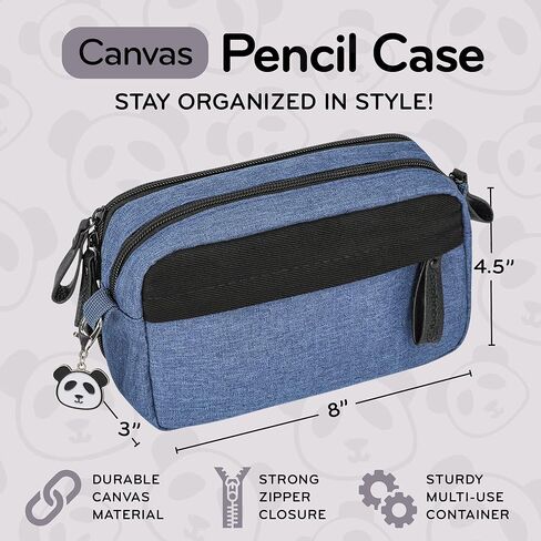 مقلمة لطيفة مقاس 8 × 6 × 2 - حقيبة أقلام جمالية بسحاب للبالغين والمراهقين والأطفال - حقيبة أقلام ذات سعة كبيرة مستوحاة من اليابان وخفيفة الوزن للنساء والرجال والفتيات والمدرسة والمكتب الجامعي in Kuwait