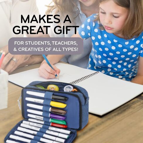 مقلمة لطيفة مقاس 8 × 6 × 2 - حقيبة أقلام جمالية بسحاب للبالغين والمراهقين والأطفال - حقيبة أقلام ذات سعة كبيرة مستوحاة من اليابان وخفيفة الوزن للنساء والرجال والفتيات والمدرسة والمكتب الجامعي in Kuwait