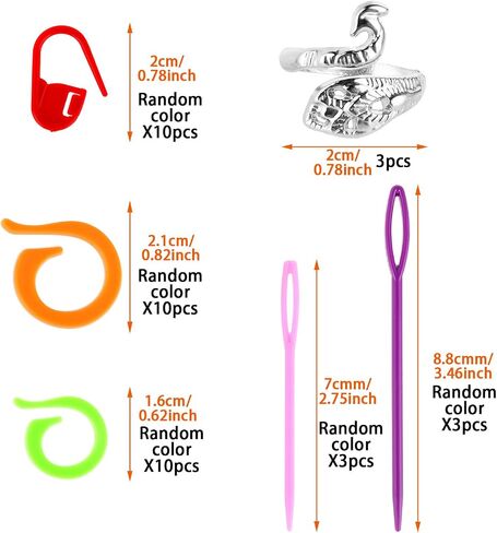 Sibba 39 Pcs Stitch Markers, Crochet Ring Stitch Markers Clips Set with Sewing Needles, Adjustable Knitting Crochet Loop Ring for Weaving and Sewing DIY and Handmade Crafts in Saudi Arabia