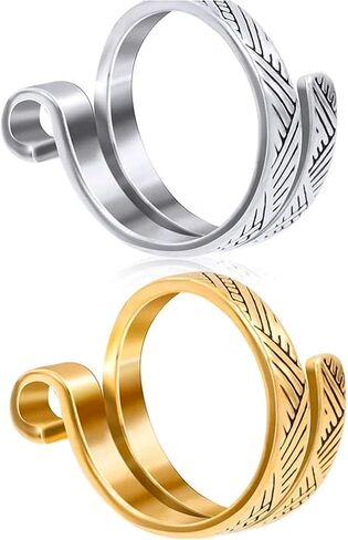 HUASAI Crochet Ring for Finger Knitting Crochet Loop Ring Set Gold Finger Ring Adjustable Crochet Tension Ring Open Yarn Guide Finger Ring Knitting Thimbles Crochet Ring Sliver Statement Ring in Saudi Arabia