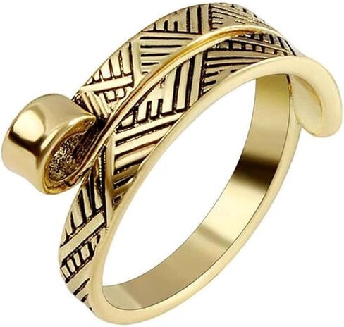 HUASAI Crochet Ring for Finger Knitting Crochet Loop Ring Set Gold Finger Ring Adjustable Crochet Tension Ring Open Yarn Guide Finger Ring Knitting Thimbles Crochet Ring Sliver Statement Ring in Saudi Arabia