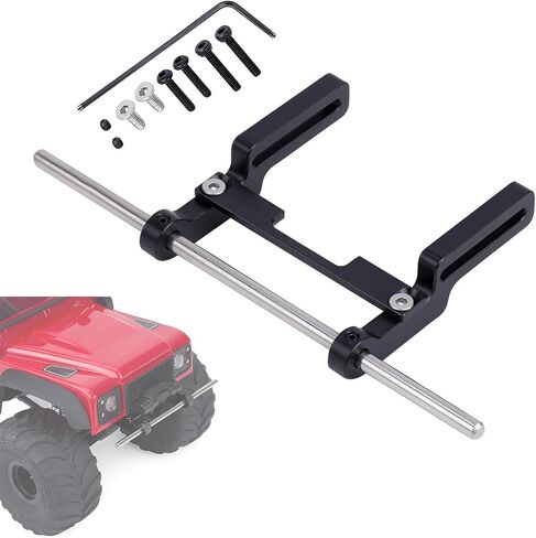 TRX4M Bumper, Aluminum Adjustable 1/18 RC Crawler Front Bumper Mount with Hex Screw Installation Tool for 1/18 RC Crawler TRX4M 97044-1 97064-1 97054-1 97074-1 Upgrades (Black) in Saudi Arabia