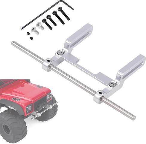 TRX4M Bumper, Aluminum Adjustable 1/18 RC Crawler Front Bumper Mount with Hex Screw Installation Tool for 1/18 RC Crawler TRX4M 97044-1 97064-1 97054-1 97074-1 Upgrades (Black) in Saudi Arabia