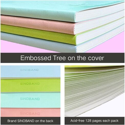 SINOBAND Dotted Journal Writing Notebook, 4 Pieces Soft PU Leather Cover Bullet Journals with 512 Pages, A5 Colorful Subject Notebook, Dotted Grid Travel Journal for Traveler, Student in Saudi Arabia