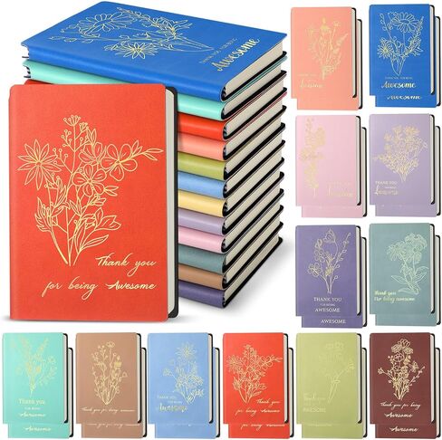 24 Pcs Employee Appreciation Notebook Gift Bulk A6 Leather Motivational Gifts Inspirational Notebook Thank You Gifts for Coworker Team Teachers Student Office Christmas Supply(Brown) in Saudi Arabia