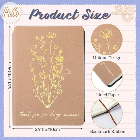 24 Pcs Employee Appreciation Notebook Gift Bulk A6 Leather Motivational Gifts Inspirational Notebook Thank You Gifts for Coworker Team Teachers Student Office Christmas Supply(Brown) in Saudi Arabia