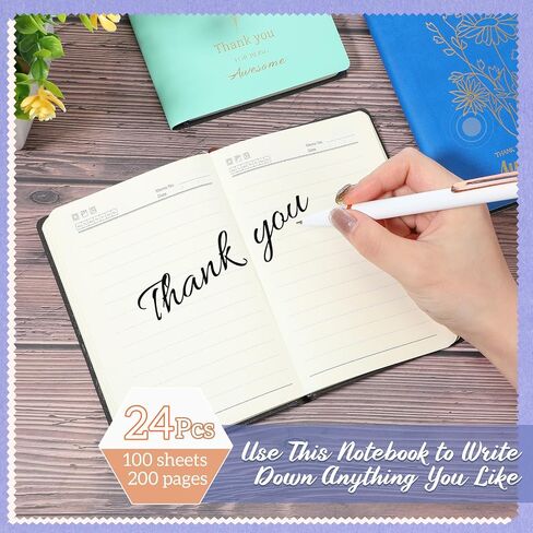 24 Pcs Employee Appreciation Notebook Gift Bulk A6 Leather Motivational Gifts Inspirational Notebook Thank You Gifts for Coworker Team Teachers Student Office Christmas Supply(Brown) in Saudi Arabia