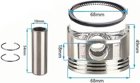 مجموعة حشية رأس حلقة المكبس 44 مم من مجموعة مكبس المحرك تناسب متوافق مع Yamaha PW50 PY QT 50 Big Bore PW60 QT60 49cc 2-Stroke Pit Dirt Bike 1981-2009 in Kuwait