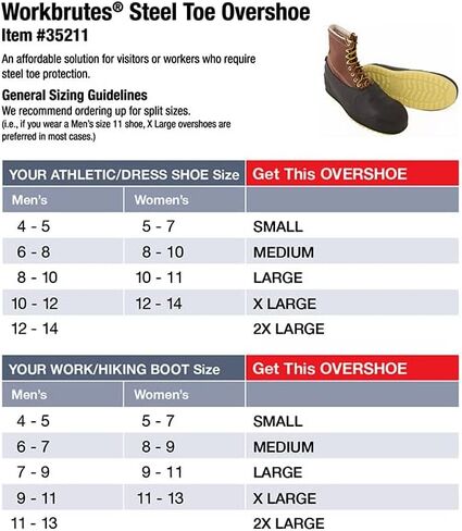 Tingley Workbrutes 35211 Steel Toe Overshoe, Extra-Large, Black/Yellow in Kuwait