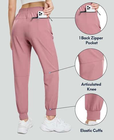 بنطال Haimont النسائي للمشي لمسافات طويلة للركض خفيف الوزن وسريع الجفاف وخصر مرن قابل للتمدد مع جيوب بسحاب أثناء السفر والتخييم in Kuwait