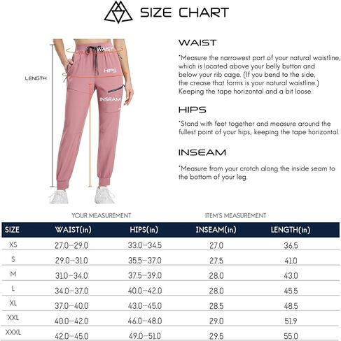 بنطال Haimont النسائي للمشي لمسافات طويلة للركض خفيف الوزن وسريع الجفاف وخصر مرن قابل للتمدد مع جيوب بسحاب أثناء السفر والتخييم in Kuwait