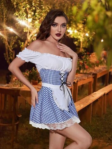 Maid Costume for Women Off Shoulder dirndl dresses women oktoberfest Maid Outfit Sexy Cosplay Halloween Costumes in Saudi Arabia