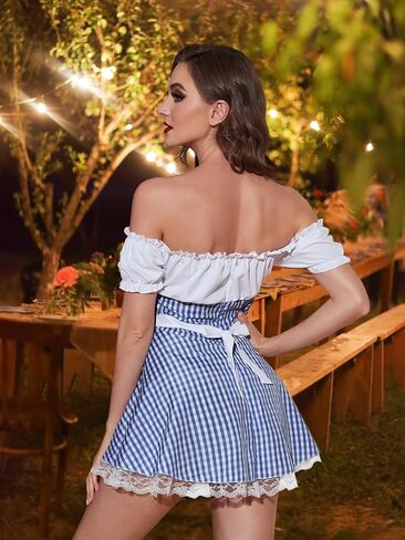 Maid Costume for Women Off Shoulder dirndl dresses women oktoberfest Maid Outfit Sexy Cosplay Halloween Costumes in Saudi Arabia