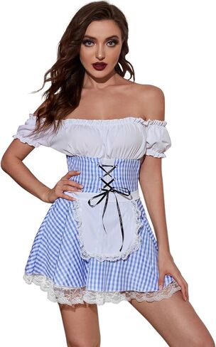 Maid Costume for Women Off Shoulder dirndl dresses women oktoberfest Maid Outfit Sexy Cosplay Halloween Costumes in Saudi Arabia