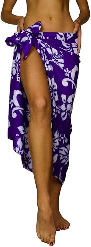 KING KAMEHA Hawaiian Sarong Pareo Beach Wrap for Women Funky Casual Bikini Cover Up Very Loud Swimsuit Hibiscus Flowers Print in Kuwait