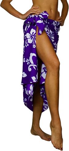 KING KAMEHA Hawaiian Sarong Pareo Beach Wrap for Women Funky Casual Bikini Cover Up Very Loud Swimsuit Hibiscus Flowers Print in Kuwait
