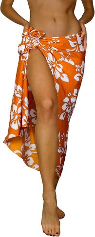 KING KAMEHA Hawaiian Sarong Pareo Beach Wrap for Women Funky Casual Bikini Cover Up Very Loud Swimsuit Hibiscus Flowers Print in Kuwait