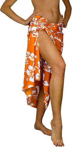 KING KAMEHA Hawaiian Sarong Pareo Beach Wrap for Women Funky Casual Bikini Cover Up Very Loud Swimsuit Hibiscus Flowers Print in Kuwait
