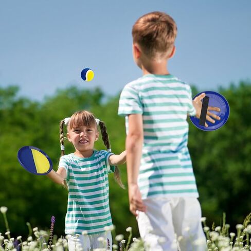 Ball Catch Paddle Set Games - Upgraded Version Beach Toys Pool Backyard Camping,Outdoor Games,Toss Catch Games for Ages 3 4 5 6 7 8-12,Kids Family Games Gifts (4 Rackets 4Balls) in Saudi Arabia