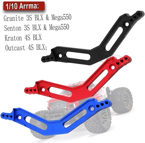 Aluminum Front Rear Shock Tower Upgrades Part for 1/10 Arrma Senton/Granite 3S BLX &Mega550,1/10 Outcast/Kraton 4S BLX 4WD,Black in Kuwait