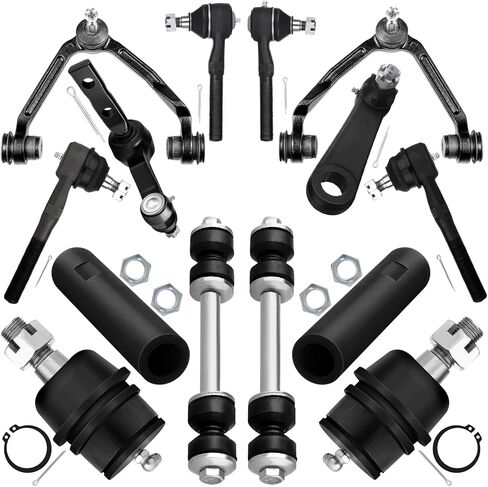 4WD Front Upper Control Arm And Ball Joint Fit 1997-2003 for Ford for F-150 1997-2002 for Ford Expedition, Outer Tie Rod End Idler Arm Tie Rod Adjusting Sleeve Sway Bar End Link (14Pcs) in Saudi Arabia
