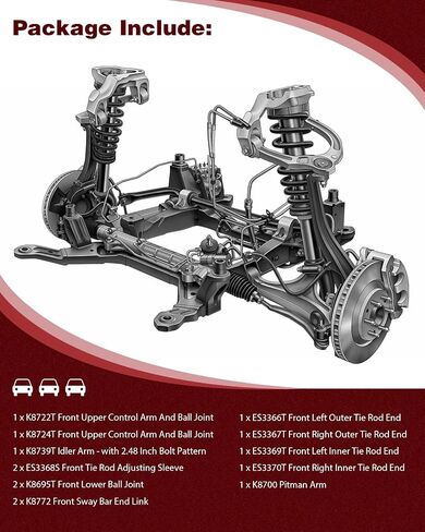 4WD Front Upper Control Arm And Ball Joint Fit 1997-2003 for Ford for F-150 1997-2002 for Ford Expedition, Outer Tie Rod End Idler Arm Tie Rod Adjusting Sleeve Sway Bar End Link (14Pcs) in Saudi Arabia