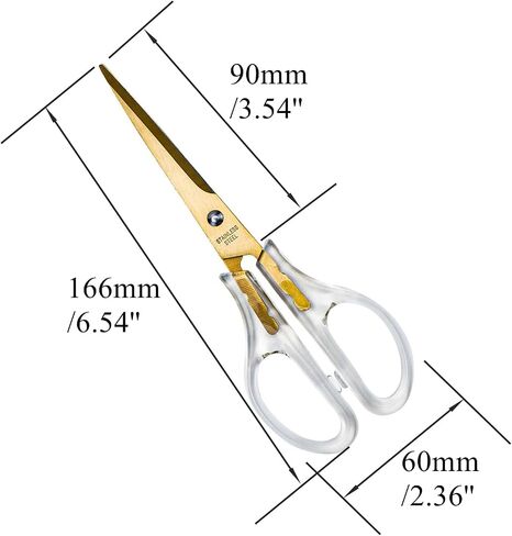 Acrylic Scissors Rainbow Scissors 6.5" Clear Scissors Metal Blades Office Cutting Shears for Craft Supplies Desk Accessories in Kuwait