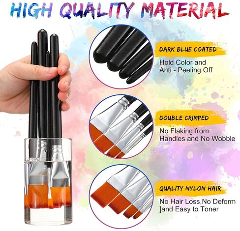 Sherr 48 Pieces Filbert Paint Brushes Large Synthetic Paint Brushes Bulk with Wooden Handle for Acrylic, Watercolor, Oil, Crafts, Face Body Art for Kids Adults Artist(Filbert) in Saudi Arabia