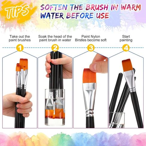 Sherr 48 Pieces Filbert Paint Brushes Large Synthetic Paint Brushes Bulk with Wooden Handle for Acrylic, Watercolor, Oil, Crafts, Face Body Art for Kids Adults Artist(Filbert) in Saudi Arabia