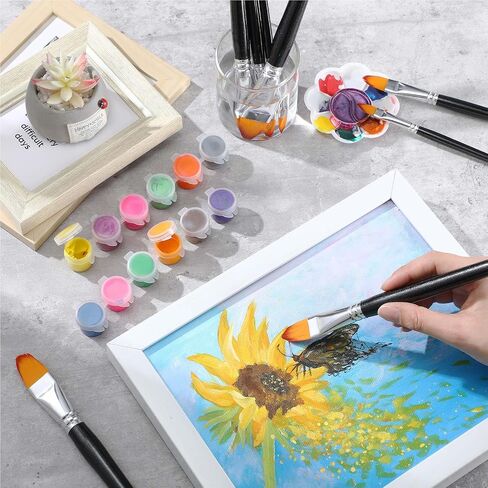 Sherr 48 Pieces Filbert Paint Brushes Large Synthetic Paint Brushes Bulk with Wooden Handle for Acrylic, Watercolor, Oil, Crafts, Face Body Art for Kids Adults Artist(Filbert) in Saudi Arabia