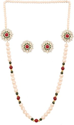 مجموعة Touchstone "South Temple Collection Indian Bollywood Bridal Designer Jewelry Rani Haar مجموعة قلادة طويلة باللون الذهبي للنساء in Kuwait