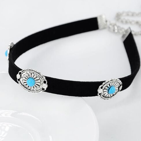 Boho Necklaces for Women Western Jewelry for Women Country Cowgirl Necklace Turquoise Western Choker Necklace Vintage Leather Cowboy Hat Necklace Bohemian Cowgirl Jewelry Western Accessories in Kuwait
