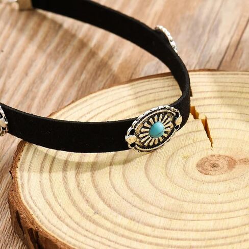Boho Necklaces for Women Western Jewelry for Women Country Cowgirl Necklace Turquoise Western Choker Necklace Vintage Leather Cowboy Hat Necklace Bohemian Cowgirl Jewelry Western Accessories in Kuwait