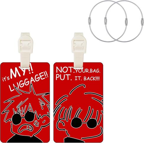 Anime Satoru Luggage Tags for Suitcases Gojo Travel Luggage Baggage 2PCS Silicone Funny Travel Accessories Labels Belt Strap and 2PCS Stainless Steel String Loop for Bag Backpack Suitcase Plane in Saudi Arabia