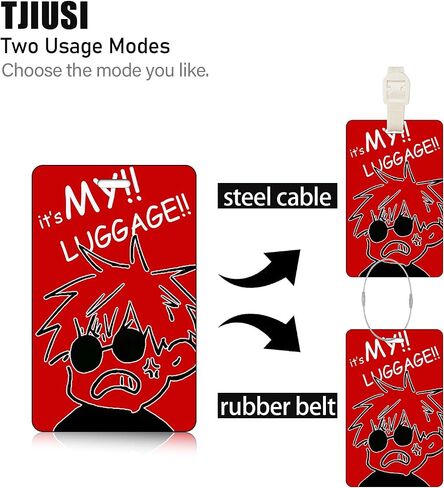 Anime Satoru Luggage Tags for Suitcases Gojo Travel Luggage Baggage 2PCS Silicone Funny Travel Accessories Labels Belt Strap and 2PCS Stainless Steel String Loop for Bag Backpack Suitcase Plane in Saudi Arabia